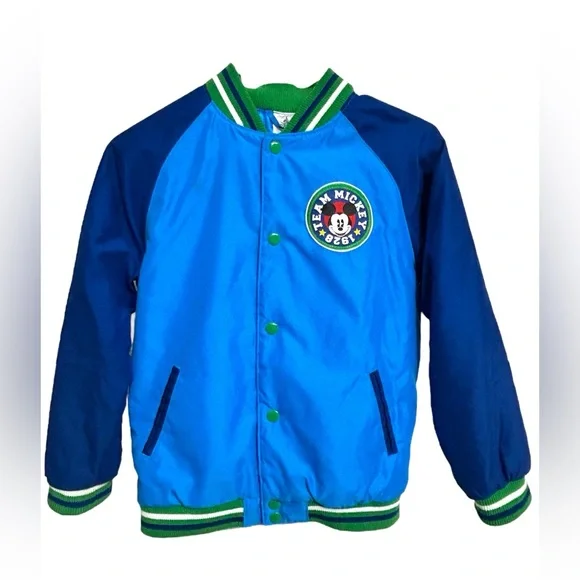 DISNEY Store Mickey Mouse 1928 Varsity Jacket Blue Kids Size 7/8
